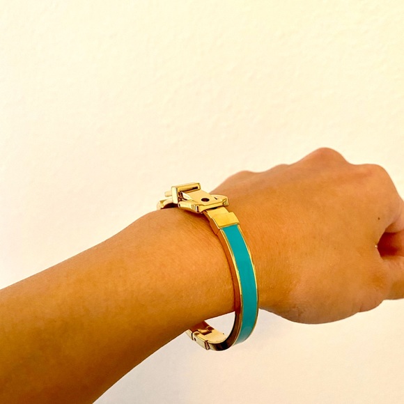 Michael Kors Gold Buckle Bracelet with Teal Enamel - Picture 8 of 8